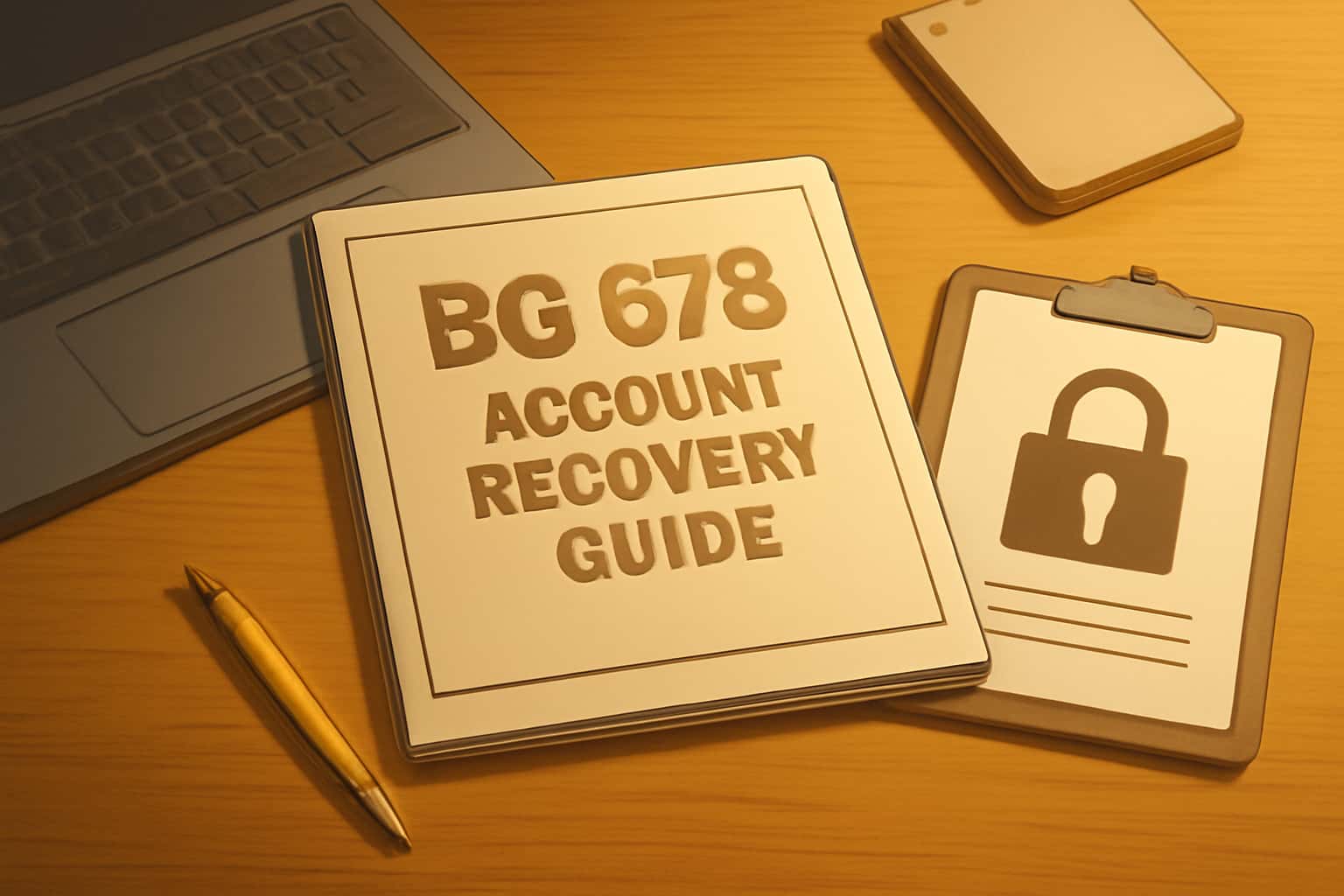 An informational scene representing the BG 678 Account Recovery Guide.