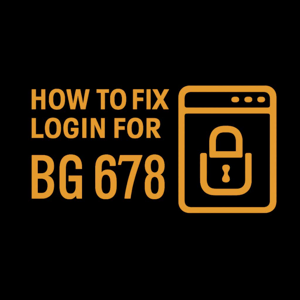 A simple badge depicting guidance for fixing login issues associated with BG 678.