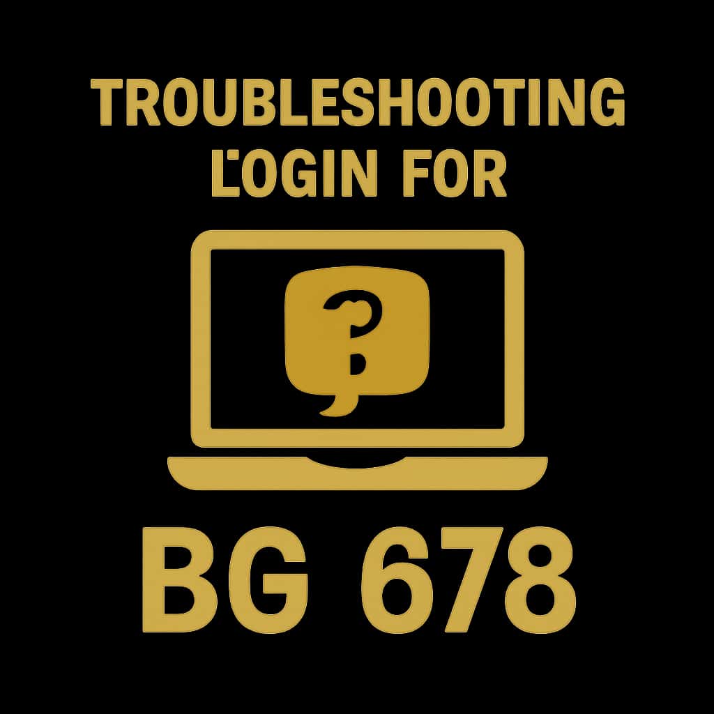 A badge representing support for BG 678 login troubleshooting.
